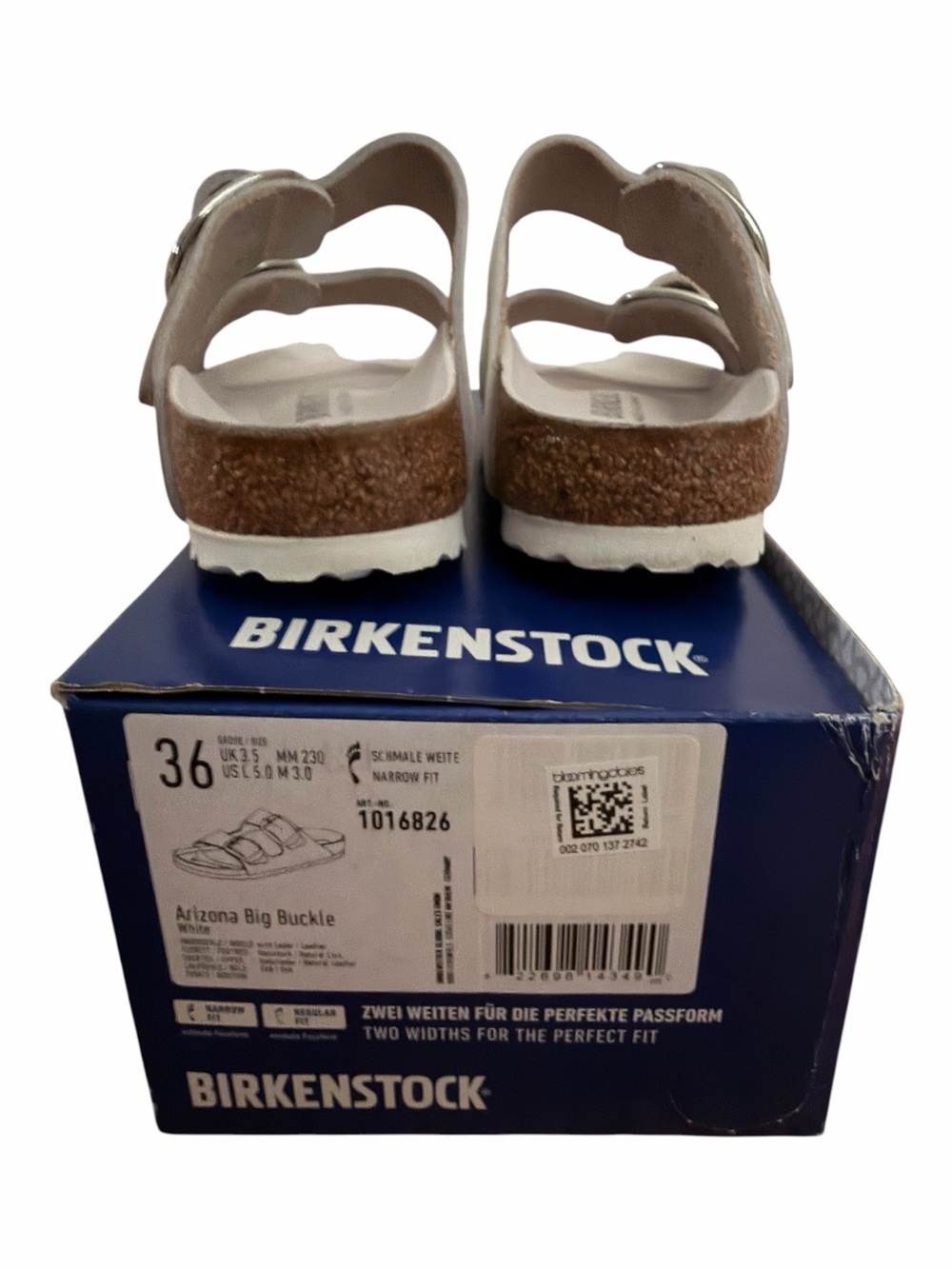 Birkenstock Arizona Big Buckle White Leather Sandals EU 36 - Picture 5 of 14